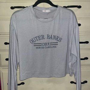 embroidered OBX crop top